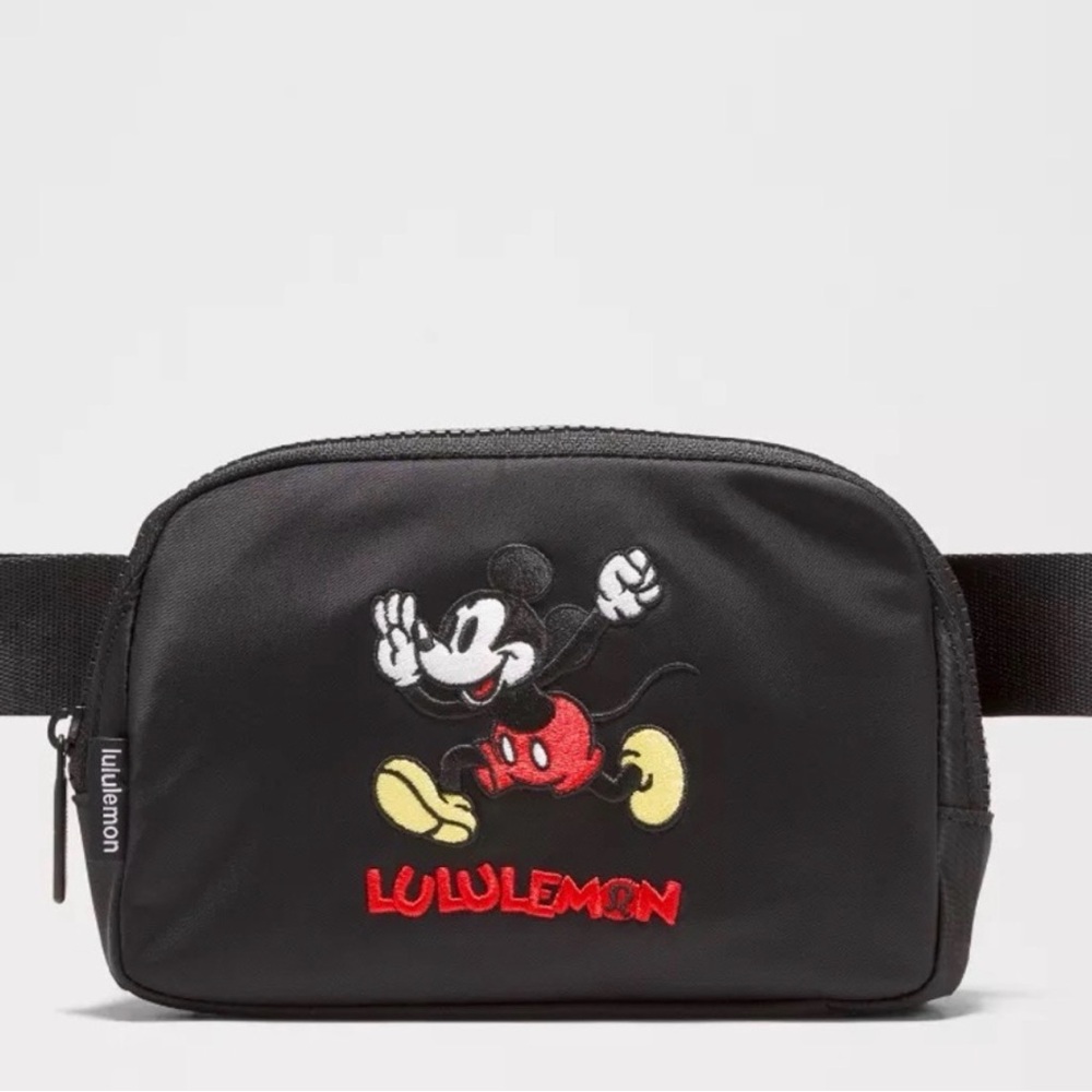 lululemon athletica Limited Edition Black Mickey Mouse Embroidered Belt Bag